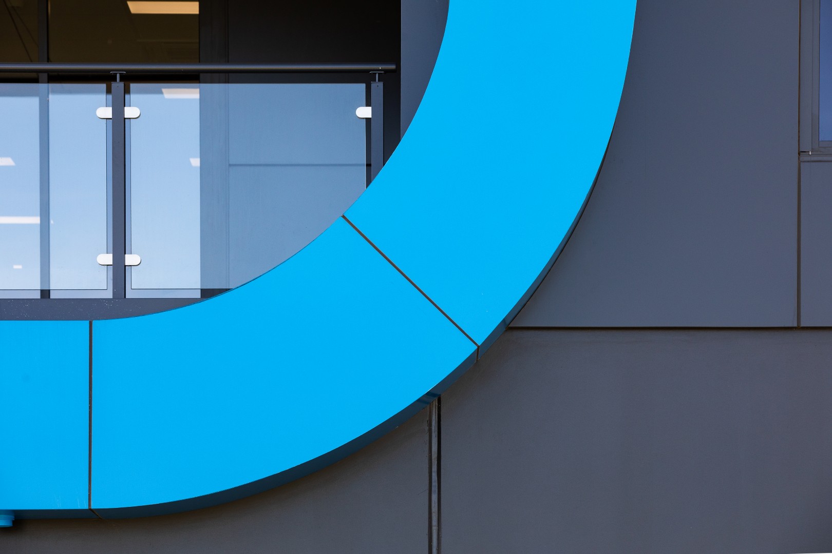 Close up of Aero Health Detailing on their Building