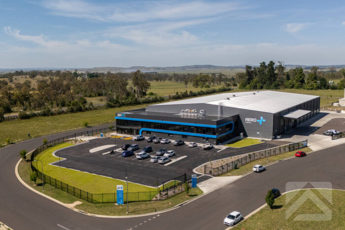 Large clearspan steel industrial facility at Aero Healthcare manufacturing site