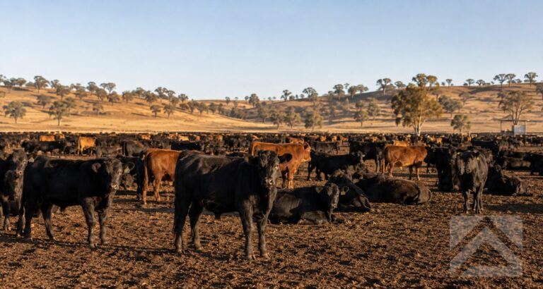 Cattle in an Australian feedlot